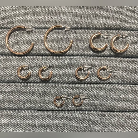 Gold Hoops Earrings BUNDLE - Picture 3 of 4